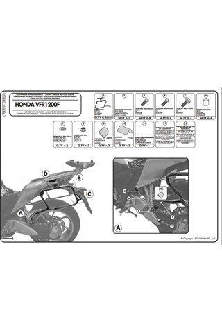 Kappa Klx209 Honda Vfr 1200 F (10-16) Yan Çanta Taşıyıcı (484838256)