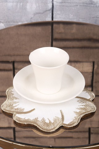 Hawaii Gold Linen Keten Kumaş 6'lı Kahve Yanı Kokteyl Sunum