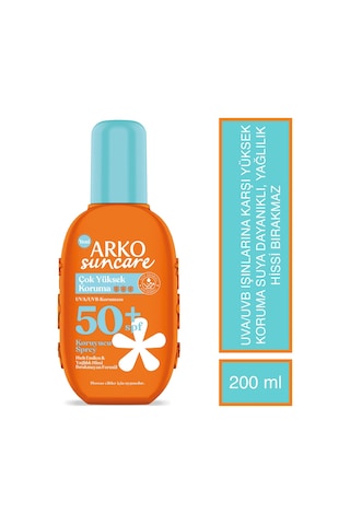 Arko Suncare Çok Yüksek Korumalı Vücut Güneş Spreyi SPF50+ 200 ML