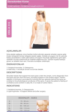 Dorsolumber Korse Bel Ve Sırt Medikal Korse Orx -k516 2XL