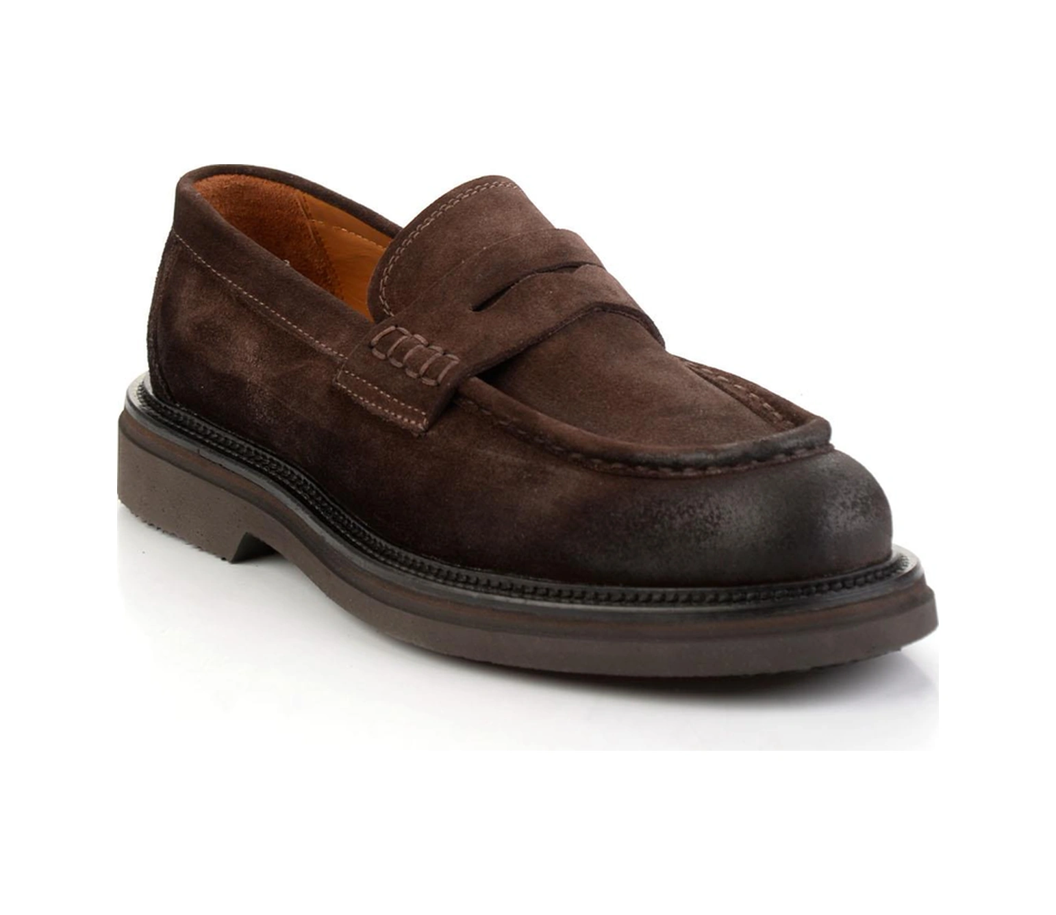 Bambi Kahve Hakiki Deri Erkek Loafer Ayakkabı E01901495302 Kahve