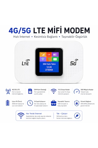 Lte 4g Wifi Modem 300mbps Yüksek Hızlı Kablosuz Yönlendirici Cep Telefonları, Dizüstü Bilgisayarlar Ve Tabletler Için Uygun