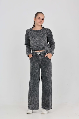 Toontoy Kız Çocuk Asit Yıkamalı Eşofman Takım Ekru