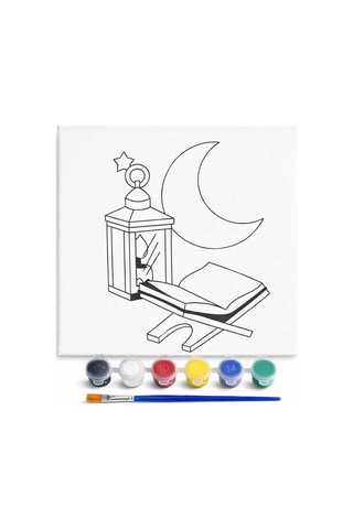 Ramazan Desenli Tuval Etkinlik Boyama Ramazan Süsleri, Ramazan Süslemeleri 20-20 Cm