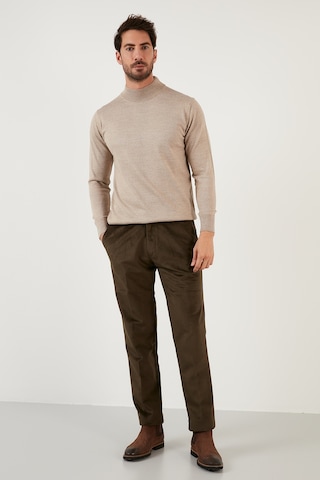 Buratti Normal Bel Regular Fit Düz Paça Erkek Kadife Pantolon 645Merlin Haki