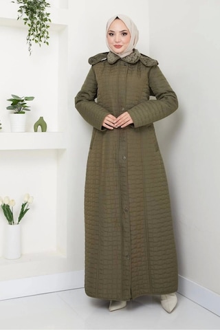 İçi Kürklü Tam Boy Kaban Mont - Haki / M0102 Haki