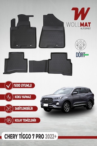 Chery Tiggo 7 Pro Paspas 2022 Sonrası Uyumlu 3d Havuzlu Paspas