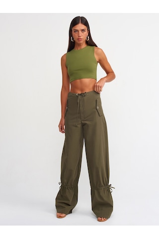 Dilvin Crop Top 101A30125 Haki