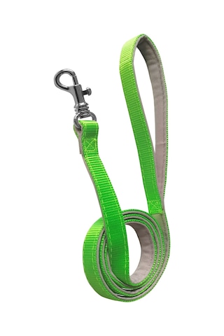 Gezdirme Kayışlı Dokuma Köpek Göğüs Tasma Seti 40 60-110 Cm Neon Yeşil