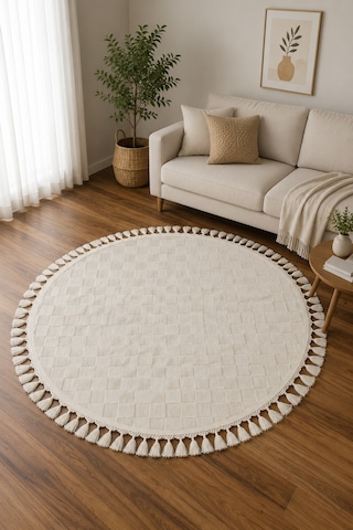 Premium Peluş Tavşan Post Yıkanabilir Yumuşak Dokulu Hafif Salon Oturma Odası Mutfak Çocuk Odası Yatak Odası Bej 3000daire