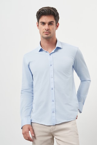 Morven Erkek A. Mavi Trend Slim Fit İtalyan Yaka Gömlek 25ms004005311 A. Mavi A. Mavi