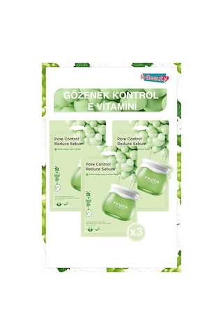 Frudia Green Grape Gözenek Kontrol Yüz Maskesi 3 x 20 ML