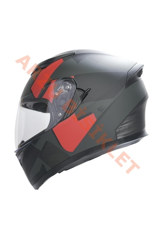 Kc-kapalı Vizörlü Kask Kc316-1 Mat Siyah - Kırmızı Xl E Belgeli Mat Siyah - Kırmızı