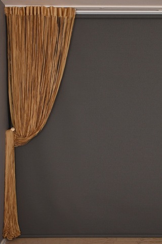 Düz Ip Model Gold Renk Hazır Ip Perde 300x280