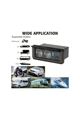 Yeşil Çift Sigara Çakmak Bölücü Güç Adaptörü 3 Usb Portlu - Hızlı Şarj, 12v/24v Uyumluluk, Arabalar, Karavanlar Ve Tekneler İçin Uygun - Montaj Vidaları Ve Sigorta Tutucu İle Siyah Parlak Bitiş