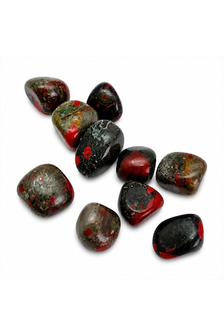 Kan Taşı Doğal Taş Tamburlanmış Heliotrop Bloodstone Dekoratif Şifa Taşı 1-3-6 Adet 1 Adet