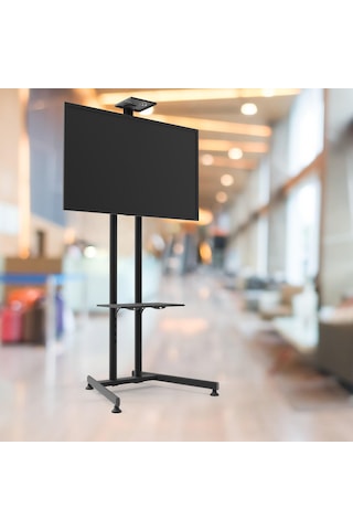 Alpın Tv/fuar Ve Toplantı Odası Video Kamera Askı Aparatlı Sabit Ayaklı Metal Tv Standı/ünitesi 40 İnç 75 İnç