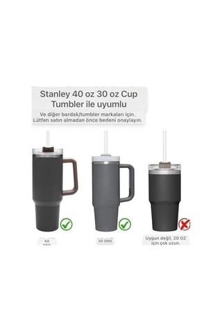 Tritan Pipet Seti 6&apos Lı, 40 Oz İle Uyumlu, Şeffaf Yeniden Kullanılabilir Bpa İçermeyen Pipetler, Temizleme Fırçası Dahil 000 Açık Krem