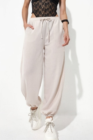 Hiccup Busem Kadın Dokulu Polyester Jogger Pantolon Taş Doğal