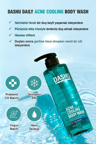 Akneye Eğilimli Ciltler İçin Serinletici Etkili Duş Jeli Dashu Daily Acne Cooling Body Wash Narenciye