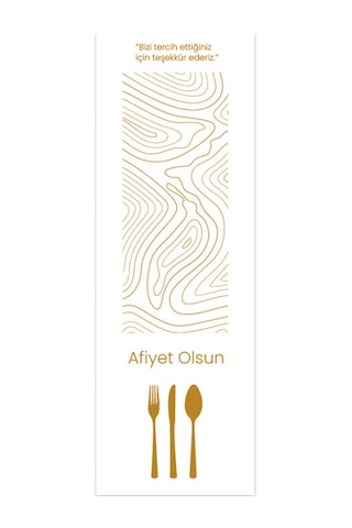 Kağıt Kuşe Çatal Kaşık Bıçak Kılıfı Çizgili 500'lü 8 x 24 CM
