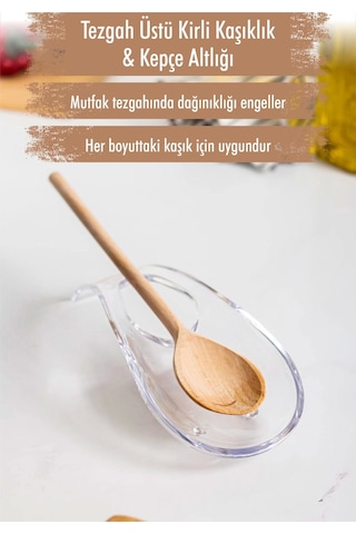 Akrilik Şeffaf Tezgah Üstü Kirli Kaşıklık & Kepçe Altlığı Belirtilmemiş Turuncu Diğer