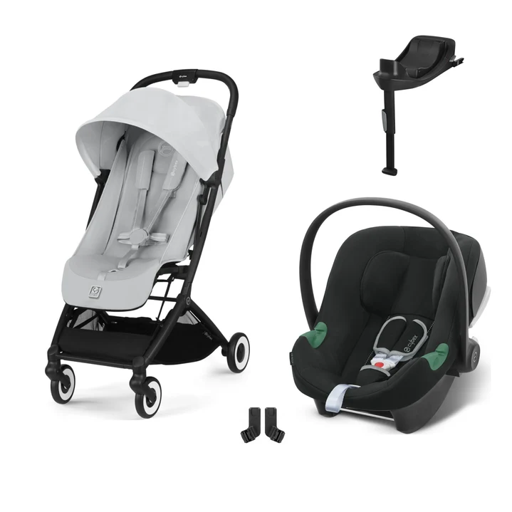 Cybex Orfeo Travel Sistem Black Fog Grey & Aton B2 Bazalı Volcano Black