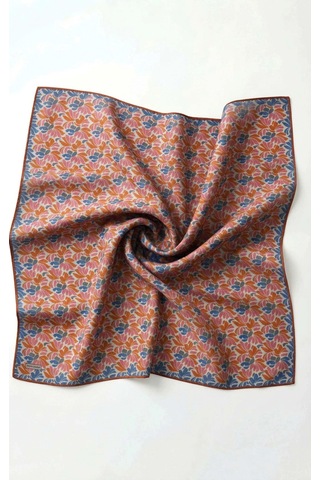 Silk Home Soft Eşarp Floral Line Gümüş 90x90 Çok Renkli