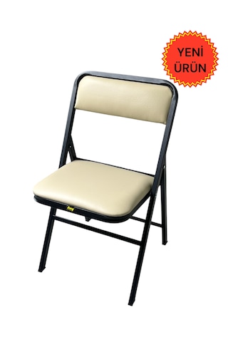 Katlanır Kamp Sandalyesi Cappuccino Piknik Sandalyesi Kapuçino Deri Siyah - Cappuccino