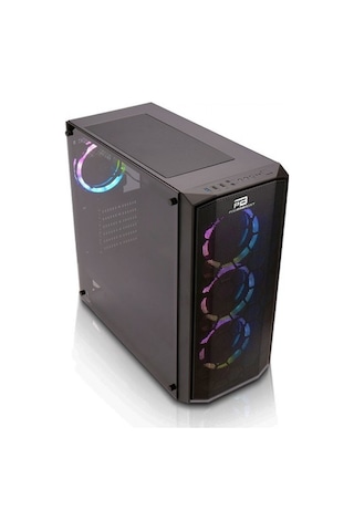 Power Boost JBST-X58RGB-650 650W 80+ 4x Rainbow Fan Mid Tower ATX Bilgisayar Kasası Siyah