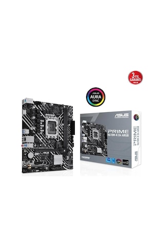 Asus Prıme H610m-k D4 Argb Ddr4 3200mhz 1xhdmı 1xm.2 Usb 3.2 Matx 1700p 12. / 13. Ve 14. Nesil İşlemci Uyumlu