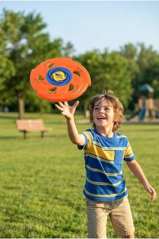 Kolay Kavranır 22 Cm Profesyonel Uçan Disk Frisbee - Açık Alan Park Ve Plaj Oyuncağı Yeşil