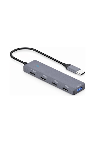 Usb-c 3.0 Hub Çoklayıcı Type-c Extender 5gbps Hızlı Veri Aktarım Pd 100w Şarj Destekli Usb Çoklayıcı Adaptör Laptop Tablet Telefon İçin Usb 3.0 Çoklu Port Dönüştürücü Ads-311 Acı Kahverengi