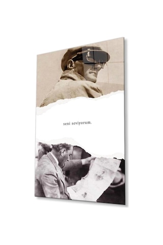 Atatürk Cam Tablo 4mm Dayanıklı Temperli Cam, Atatürk Glass Wall Art215