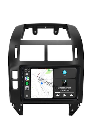 Volkswagen Polo 2005-12 9" Uyumlu Androıd Multimedya Gerçek 2/32 Kablosuz Carplay Geri Görüş Kameralı 9"
