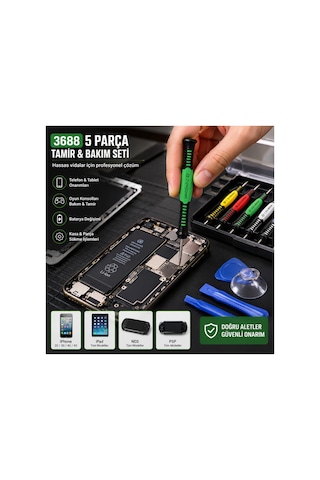 5 Parça Hassas Elektronik Ve Telefon Tamir Tornavida Seti İphone İpad Psp Nintendo Uyumlu 3688