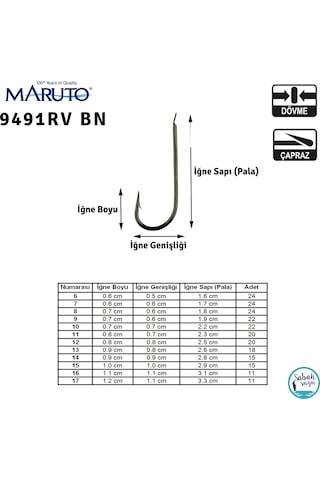 Maruto 9491Rv Bn Çapraz Tekli Iğne Siyah 16 (11 Adet)