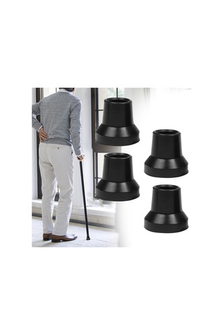 Dolıty 4 Adet Koltuk Değneği İpuçları Siyah-14mm-delik