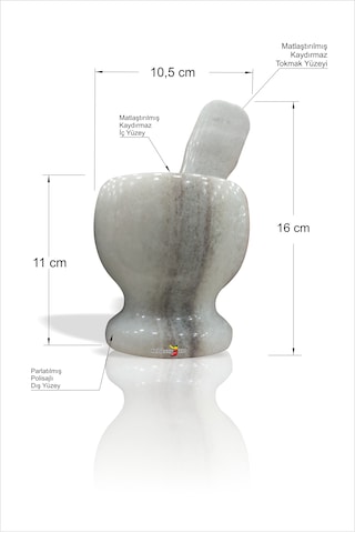 Kaliteli Gerçek Beyaz Mermer Sarımsak Çekirdek Ezici Havan Tokmak