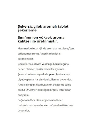 Çilek Aromalı Şekersiz Şeker 10gr-ikili
