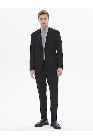 Kip Siyah Desenli Modern Fit Takım Elbise Siyah