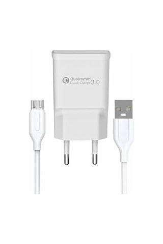 Yetty Fast Charger 3.0 A Qualcomm Adaptör + 1m Micro Usb Kablo Beyaz Yt-40m Yerli Üretim