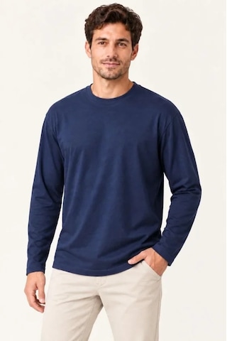 Suma Erkek Lacivert Modal Yumuşak Dokulu Bisiklet Yaka Uzun Kollu Sweatshirt