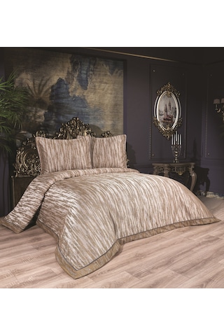 Calantha Home Collection Estella 3 Parça Turuncu Geometrik Pike Takımı 240 X 260 Cm Turuncu