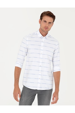 Pierre Cardin Erkek Mavi Gömlek Desenli 50296902-vr036 Mavi
