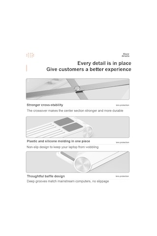 Skycity Alüminyum Laptop Standı 5 Seviye Yükseklik Ayarı + Soğutucu Fan 17 İnç'e Kadar Taşınabilir Katlanabilir Beyaz