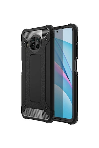 Ekılıf - Xiaomi Redmi Note 9 Pro 5g Uyumlu - Kılıf Çift Katman Zırh Tank Crash Military Kapak - Siyah
