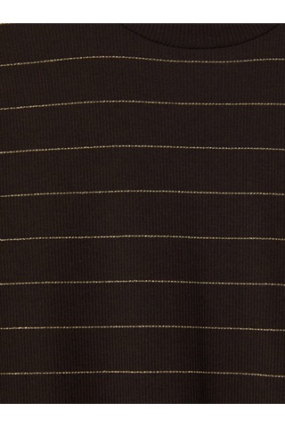 Lcw Modest Sarı Dik Yaka Çizgili Kadın Body