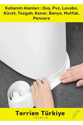 Duş Pvc Lavabo Küvet Tezgah Kenar Banyo Mutfak Pencere 1,5 Mt Su Sızdırmaz Geçirmez Yalıtım Bant