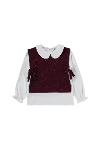 Civil Girls Yakalı 6-9 Yaş Takım - Bordo